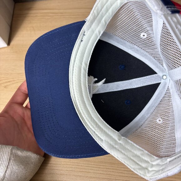 Atlanta Braves Hat Cap Snapback Blue MLB Baseball Stripe Size S/M - Picture 7 of 9